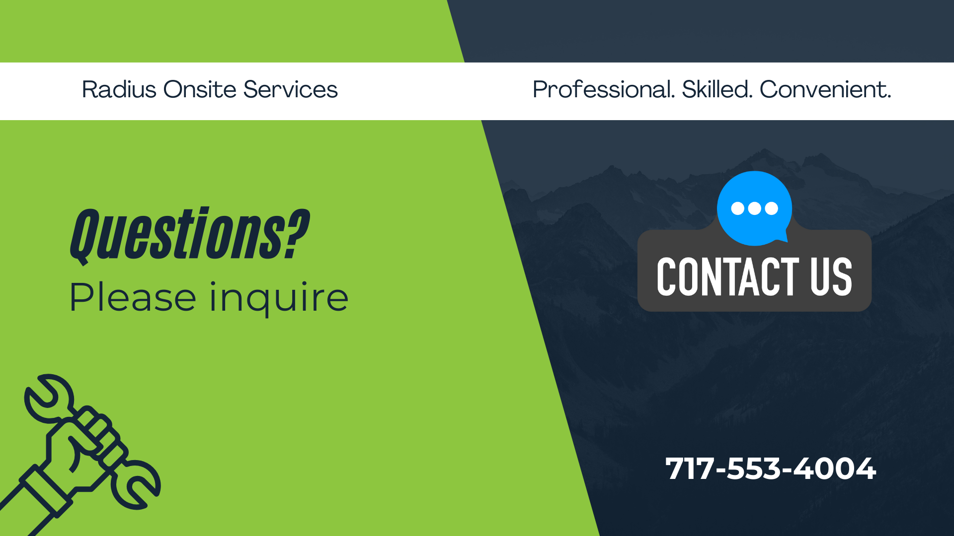 Contact Us | Radius Onsite Services Professional. Skilled. Convenient. | Lancaster, PA